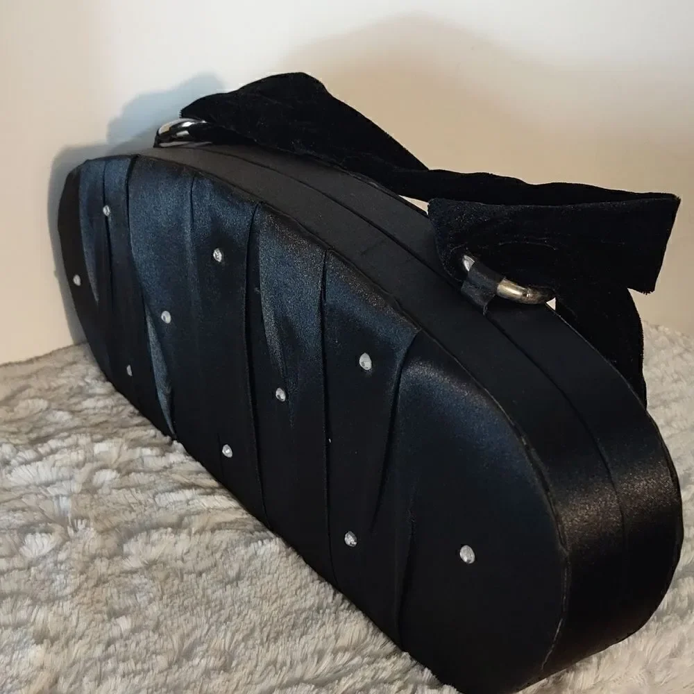 Victoria's Secret Black Satin Clutch